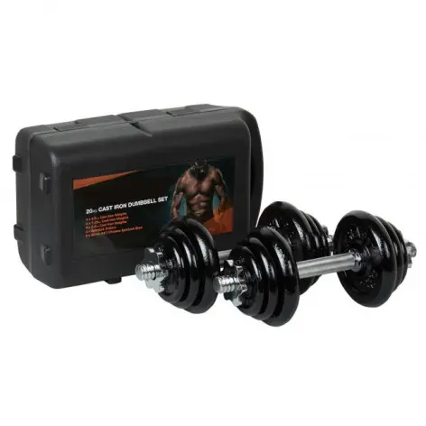 Valise d'haltères 20 kg avec barres et poids - vue 2