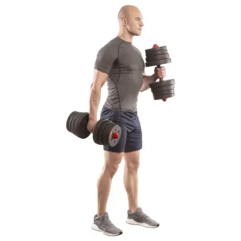 Set de musculation homegym 30 kg barres courtes + barre de connexion - vue 6