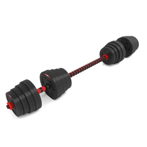 Set de musculation homegym 30 kg barres courtes + barre de connexion - vue 4