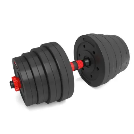 Set de musculation homegym 30 kg barres courtes + barre de connexion - vue 2