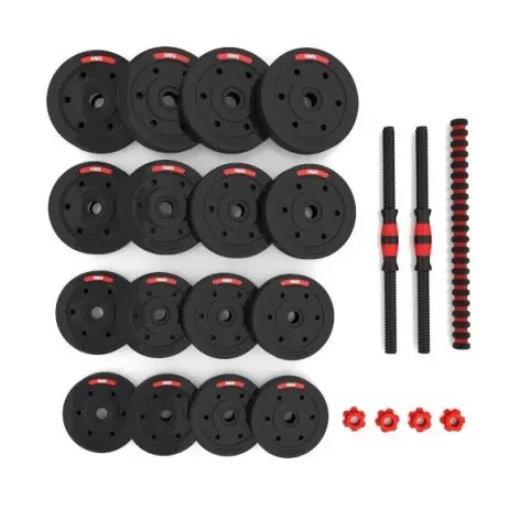 Set de musculation homegym 30 kg barres courtes + barre de connexion - vue 5