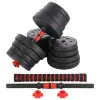 Set de musculation homegym 30 kg barres courtes + barre de connexion