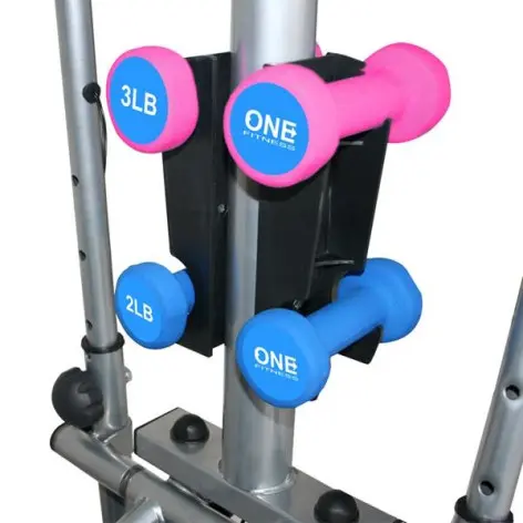 Vélo elliptique avec paires d'haltères