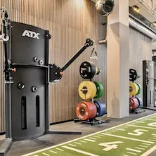 Gym set-up inspiration - Installation de salle de musculation avec multi-station de tirage