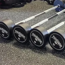 Barres d'haltères droites rechargées ATX fitness pour entraînement de musculation de 10 à 50 kg