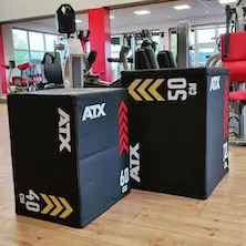 Salle de cross training inspiration avec jump box en mousse de marque ATX
